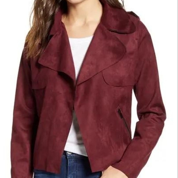 Kut from the Kloth Jackets & Blazers - KUT FROM THE KLOTH JACEE DRAPED MOTO JACKET BURGANDY SIZE LARGE EUC